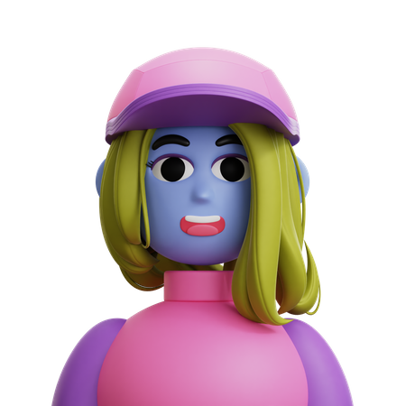 Mujer pelo largo  3D Icon