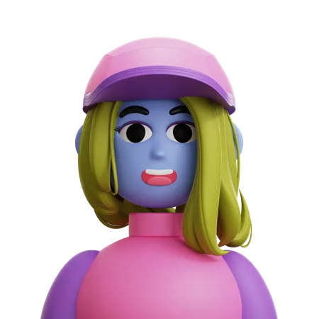 Mujer pelo largo  3D Icon