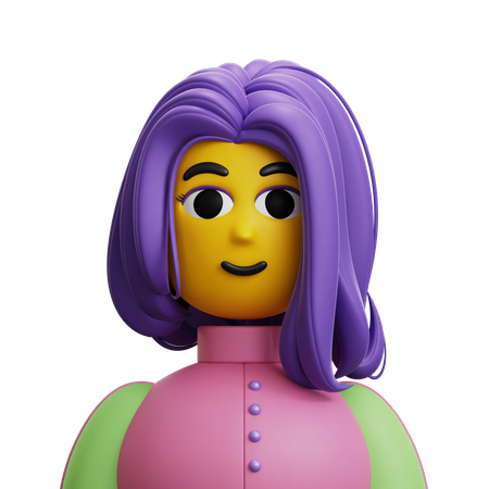 Mujer pelo largo  3D Icon