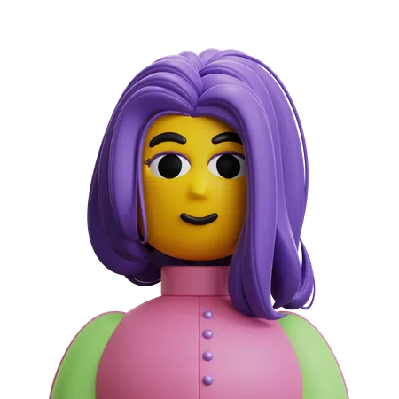 Mujer pelo largo  3D Icon