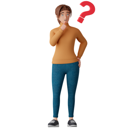 Mujer pensando  3D Icon
