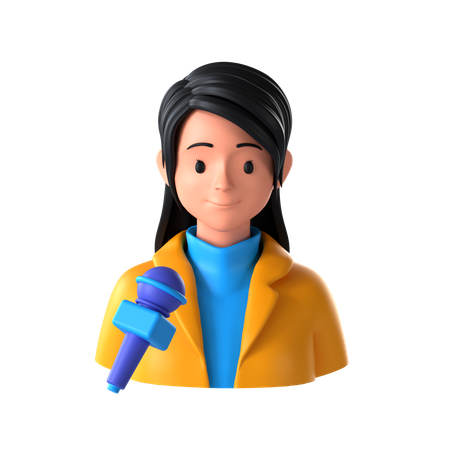 Periodista mujer  3D Icon