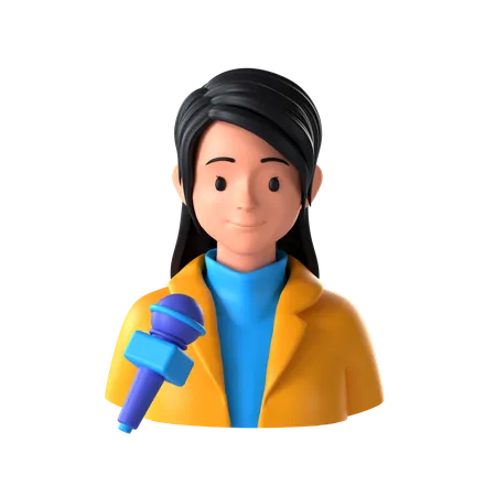 Periodista mujer  3D Icon