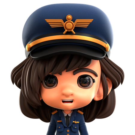 Mujer piloto  3D Icon