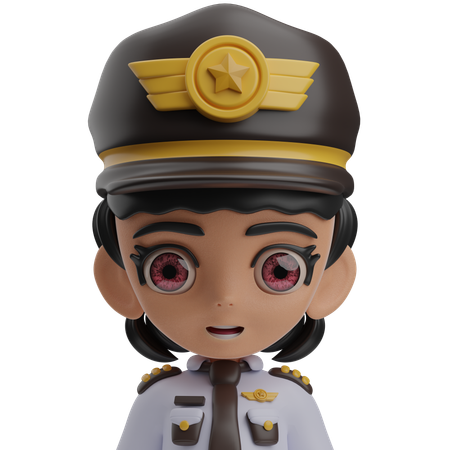 Mujer piloto  3D Icon