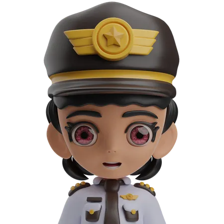 Mujer piloto  3D Icon