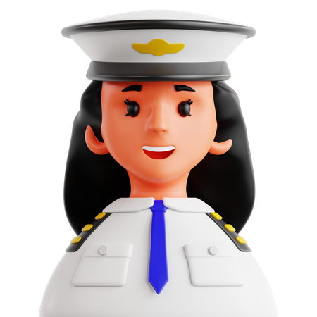 Mujer piloto  3D Icon