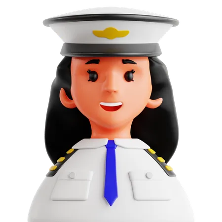 Mujer piloto  3D Icon