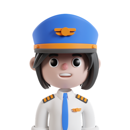 Mujer piloto  3D Icon