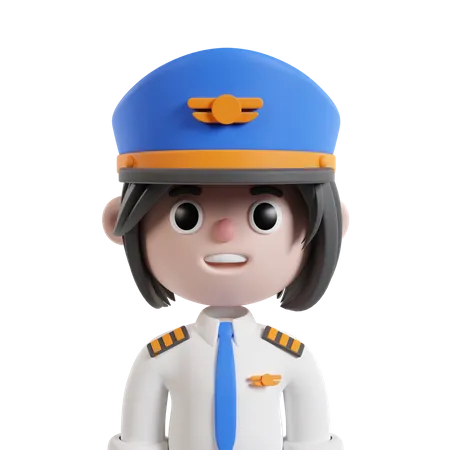 Mujer piloto  3D Icon