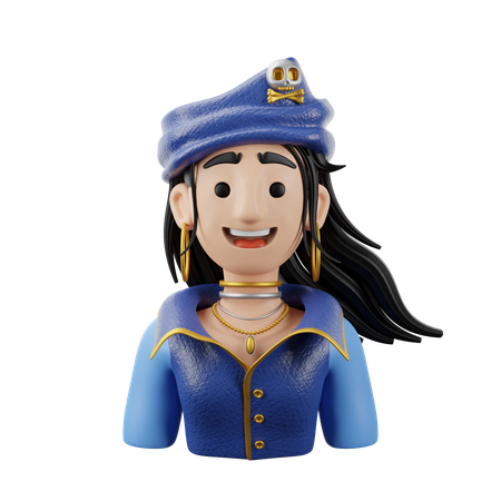 Mujer pirata  3D Icon