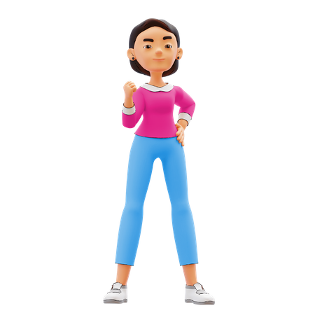 Mujer poderosa  3D Illustration