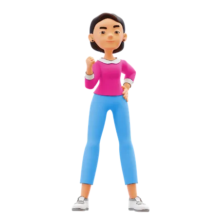 Mujer poderosa  3D Illustration