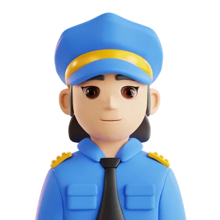 Avatar de mujer policía  3D Icon
