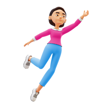 Mujer saltando en el aire  3D Icon