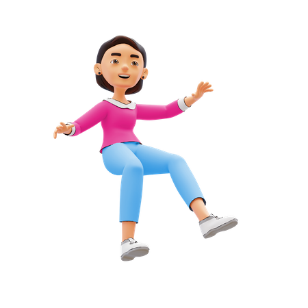 Mujer saltando en el aire  3D Icon