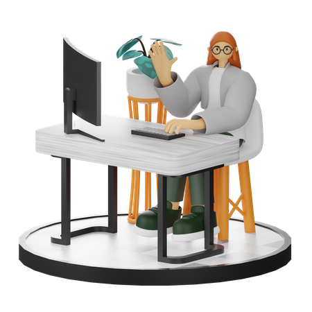 Mujer saluda  3D Icon