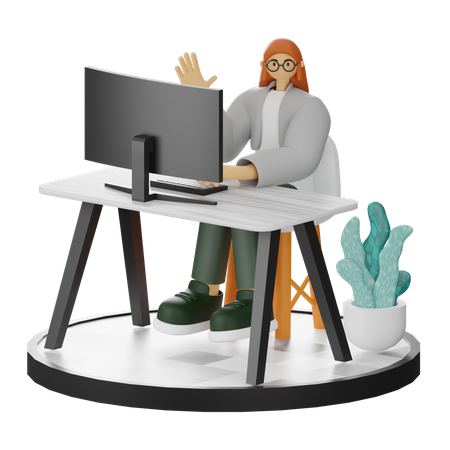 Mujer saluda  3D Illustration