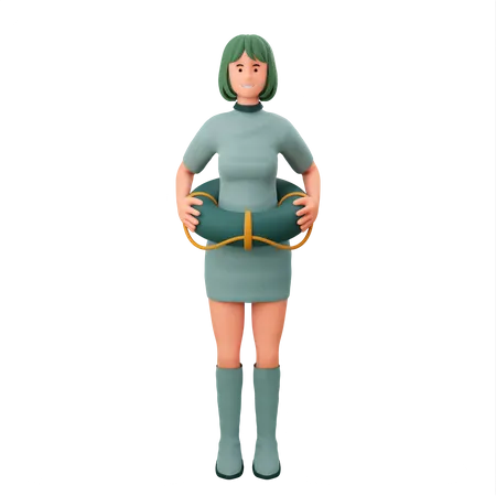 Seguridad de la mujer  3D Illustration