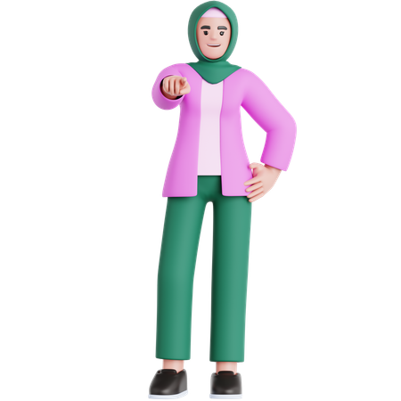 Mujer señalándote  3D Illustration