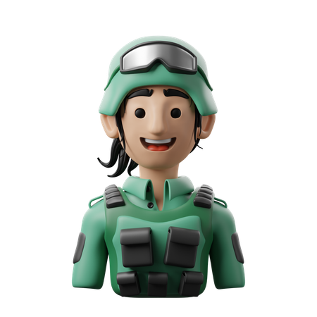 Mujer soldado  3D Icon