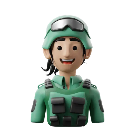 Mujer soldado  3D Icon