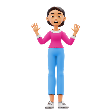 Mujer sorprendida  3D Illustration