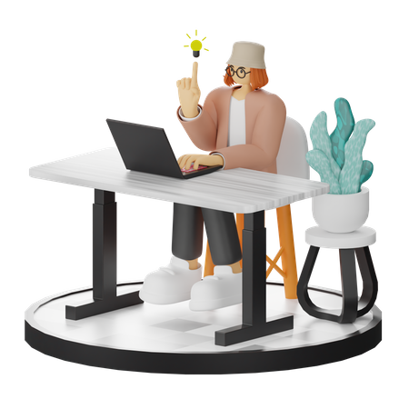 Mujer teniendo idea  3D Icon
