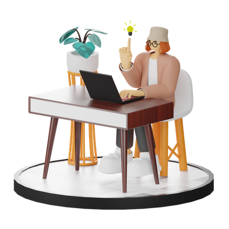 Mujer teniendo idea  3D Icon