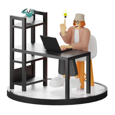 Mujer teniendo idea  3D Icon
