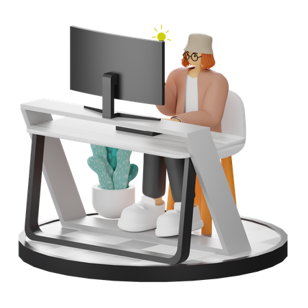 Mujer teniendo idea  3D Icon
