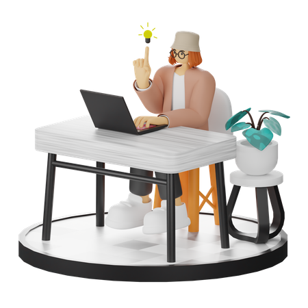 Mujer teniendo idea  3D Icon
