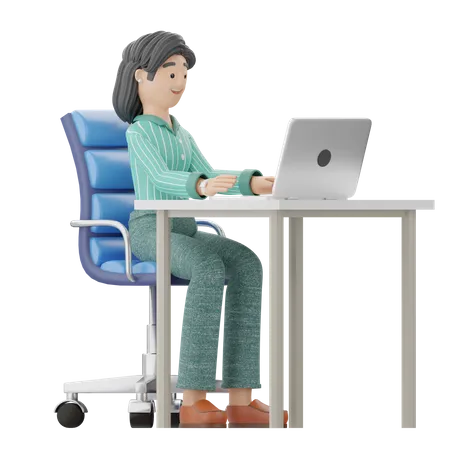 Mujer trabajadora  3D Illustration