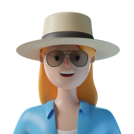 Mujer turista  3D Icon