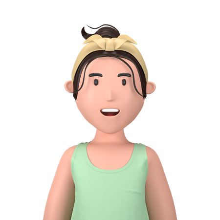 Mujer vistiendo diadema  3D Icon