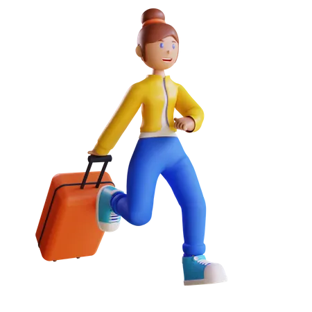 Mujer yendo de vacaciones  3D Illustration