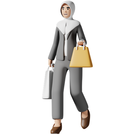 Mujeres de compras  3D Illustration