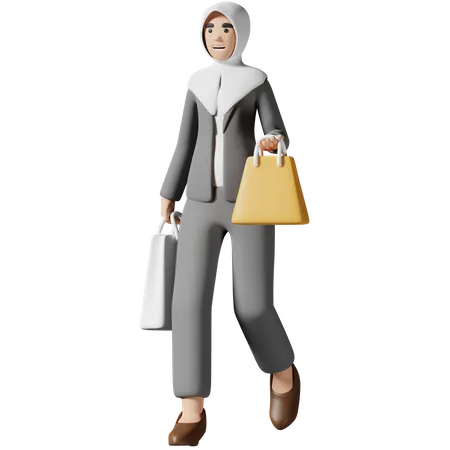 Mujeres de compras  3D Illustration