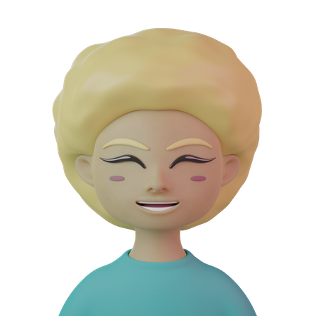 Mujeres de pelo rizado  3D Icon