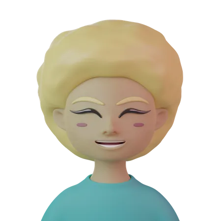 Mujeres de pelo rizado  3D Icon