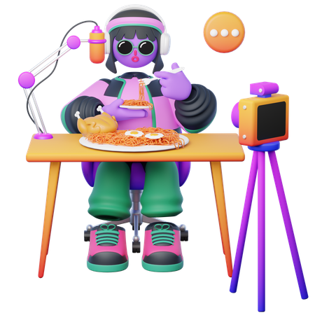 Mukbang Podcast  3D Illustration