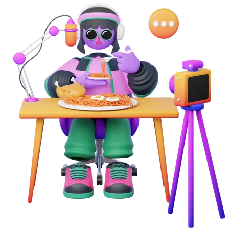 Mukbang Podcast  3D Illustration