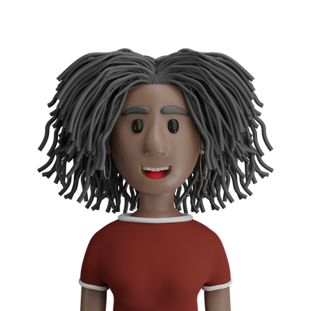 Mulher afro  3D Icon