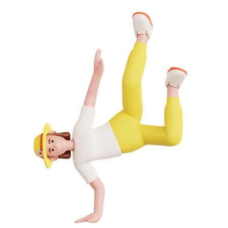 Breakdance feminino  3D Illustration