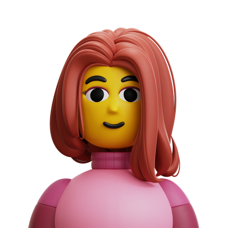 Cabelo longo de mulher  3D Icon