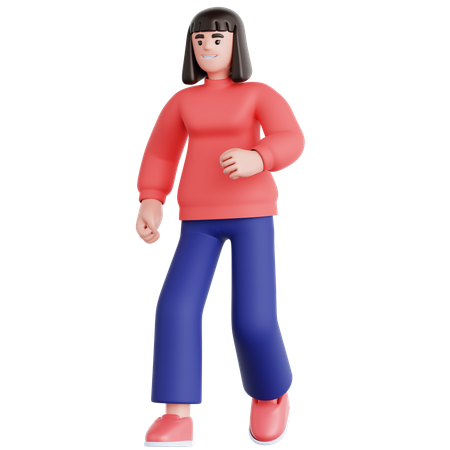 Mulher andando  3D Illustration