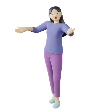 Mulher casual por que posar  3D Icon