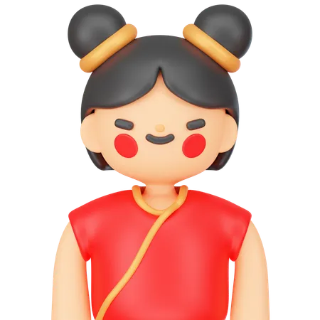 Mulher Chinesa  3D Icon