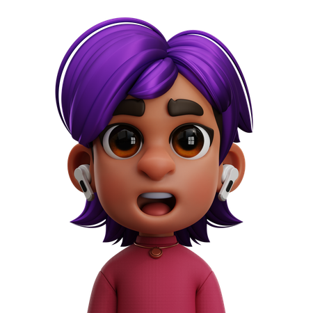 MULHER COM AIRPODS  3D Icon