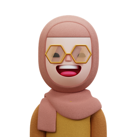 Mulher com hijab bege  3D Icon